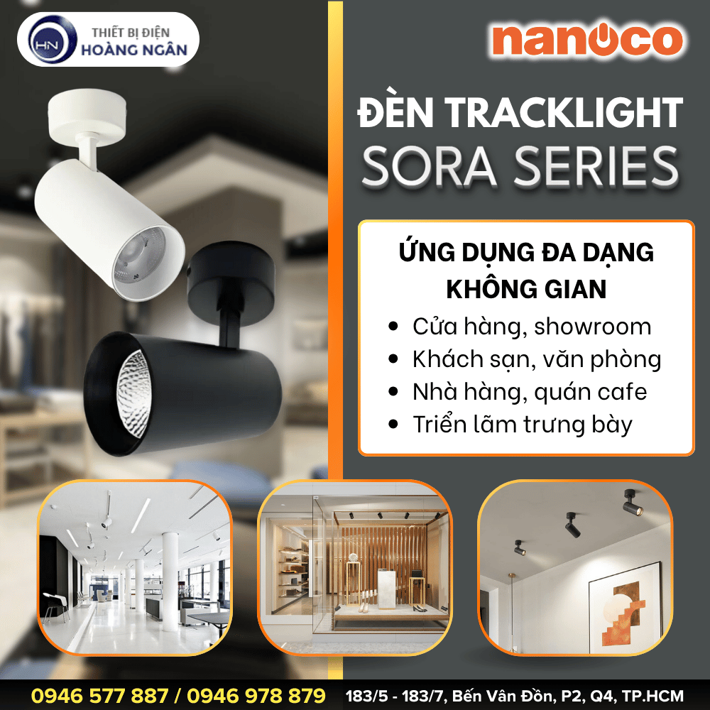 Đèn Rọi Ray TrackLight T2 Nanoco - Sora Series