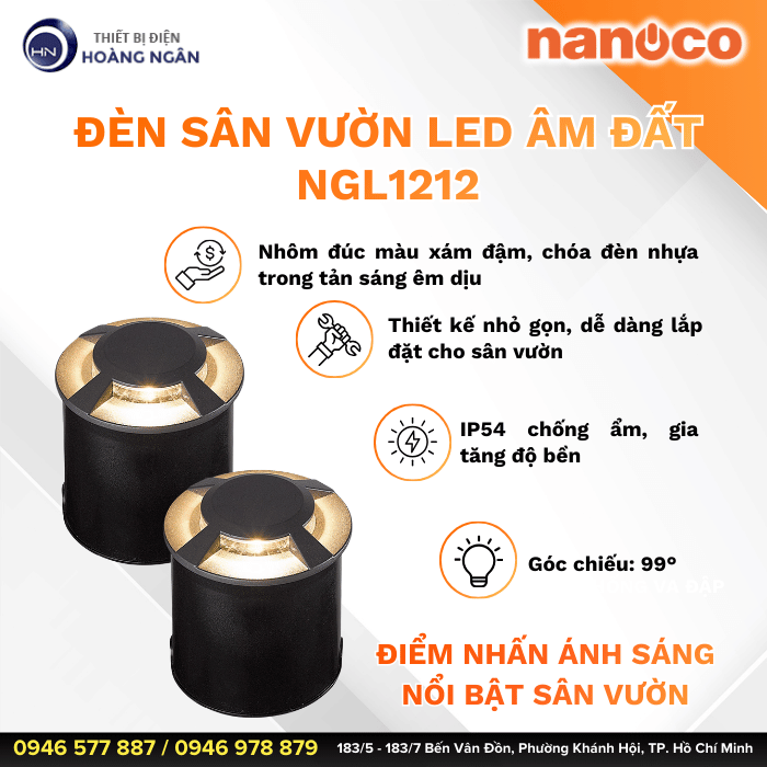 Đèn Sân Vườn LED Âm Đất Nanoco