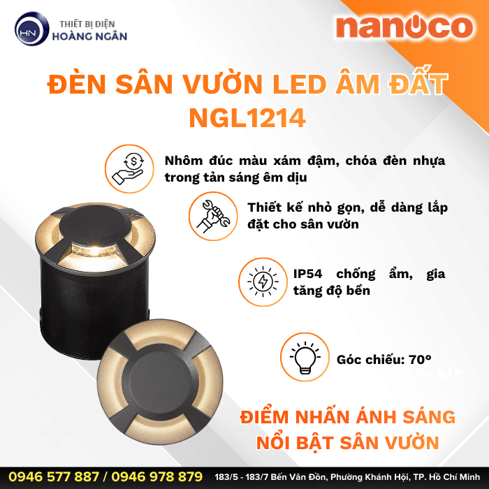 Đèn Sân Vườn LED Âm Đất Nanoco