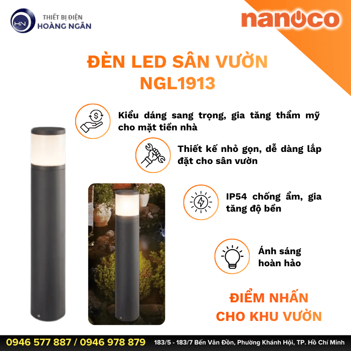 Đèn Sân Vườn LED Nanoco NGL1913