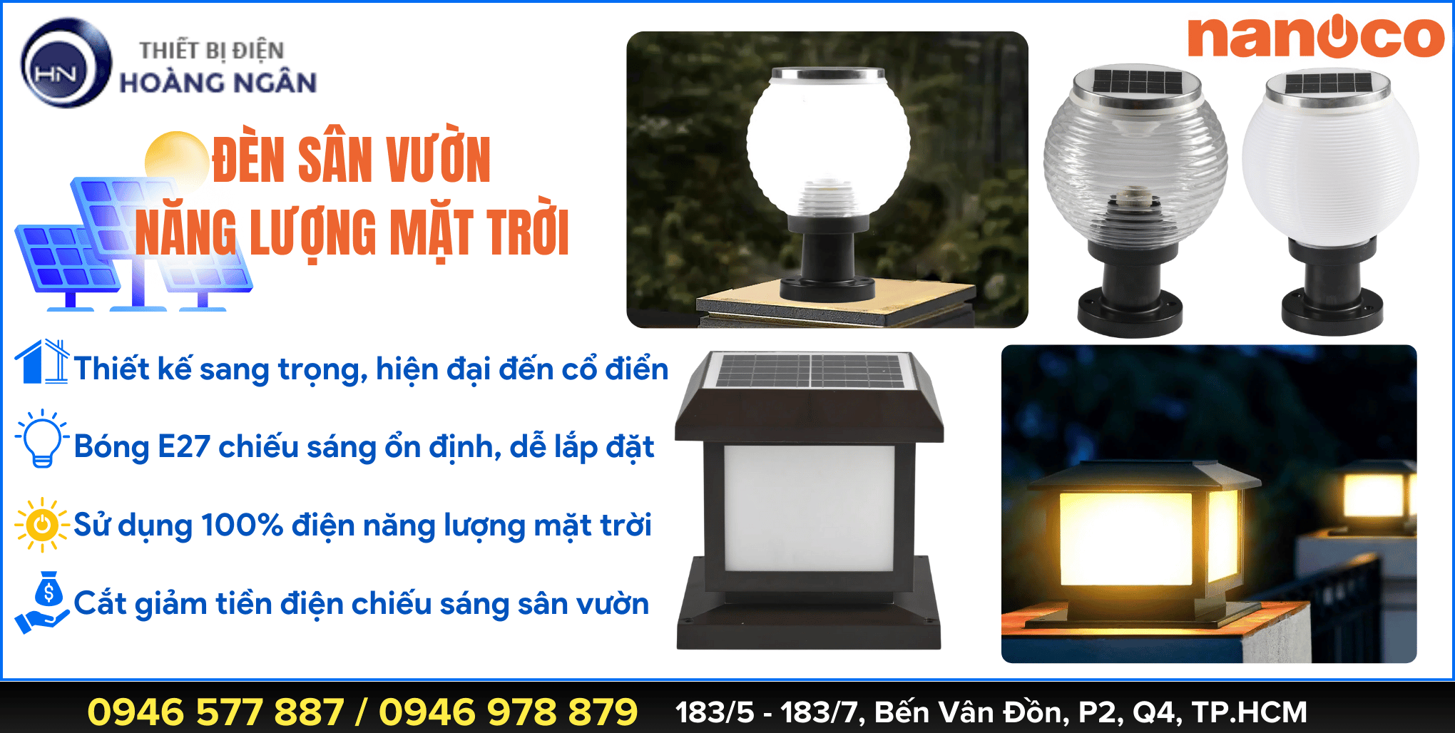 Đèn Sân Vườn Năng Lượng Mặt Trời Nanoco