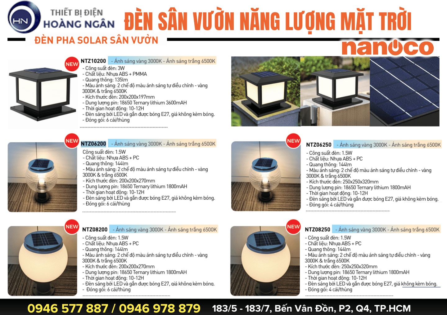 Đèn Năng Lượng Mặt Trời Sân Vườn Nanoco