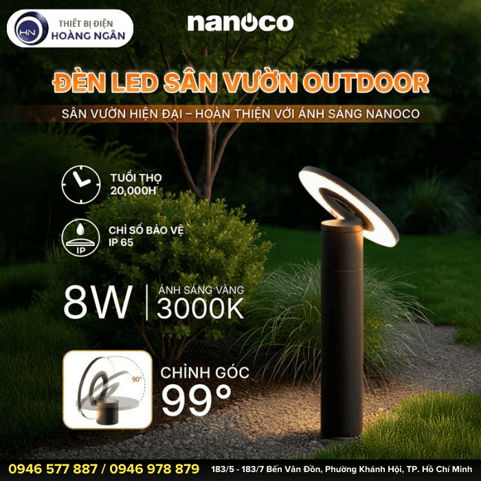 ĐÈN SÂN VƯỜN NGOÀI TRỜI NANOCO