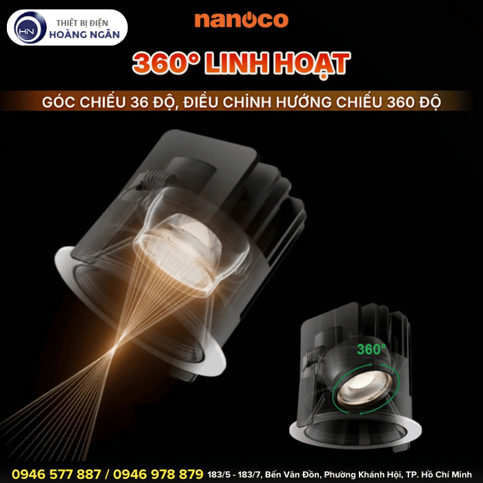 Đèn Spotlight Âm Trần NSP12WW366 Nanoco