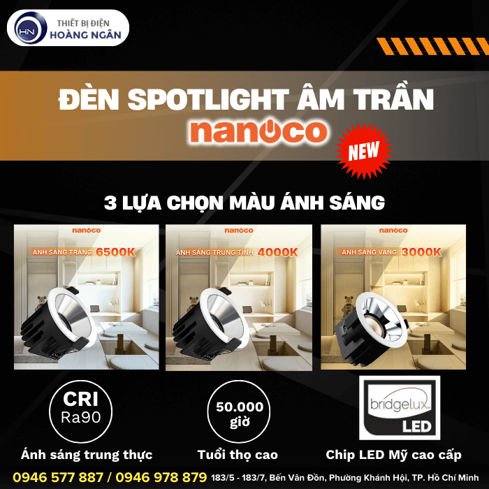 Đèn Spotlight Âm Trần NSP12WW366 Nanoco