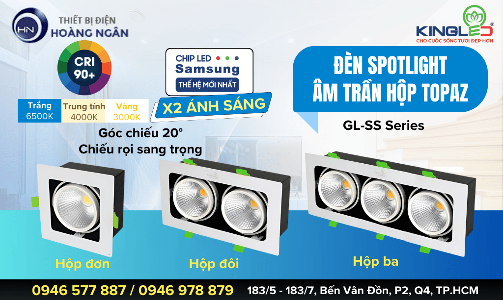 Đèn Spotlight Hộp Âm Trần Topaz KingLed