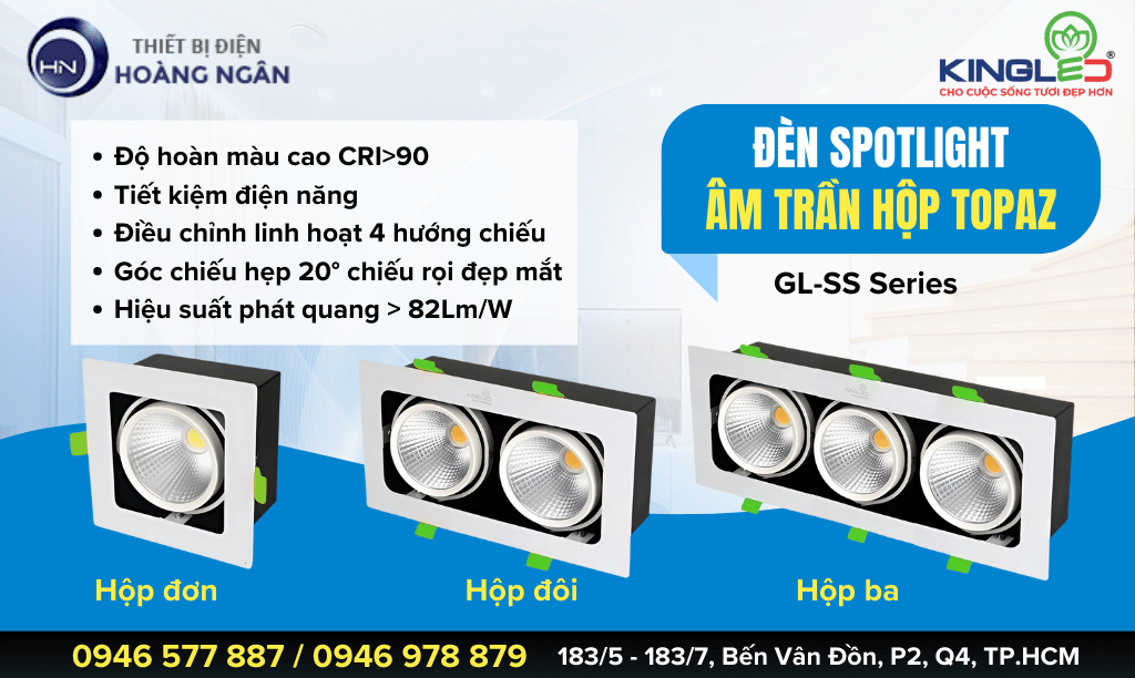 Đèn Spotlight Hộp Âm Trần Topaz KingLED