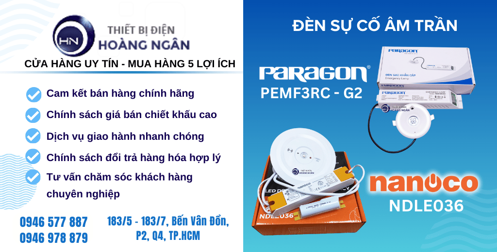 Đèn Sự Cố Âm Trần NDLE036 Nanoco, PEMF3RC - G2 Paragon