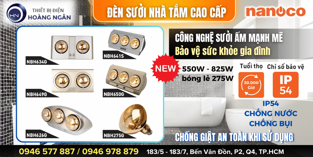 Đèn sưởi nhà tắm Nanoco