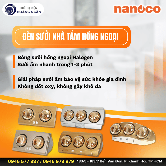 Đèn Sưởi Nhà Tắm Nanoco
