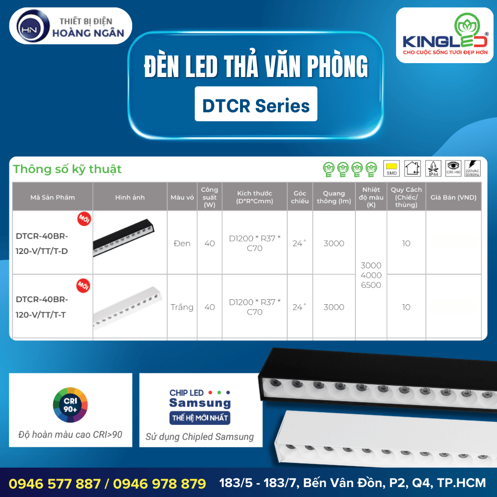 Đèn Thả LED Hiện Đại KINGLED DTCR Series