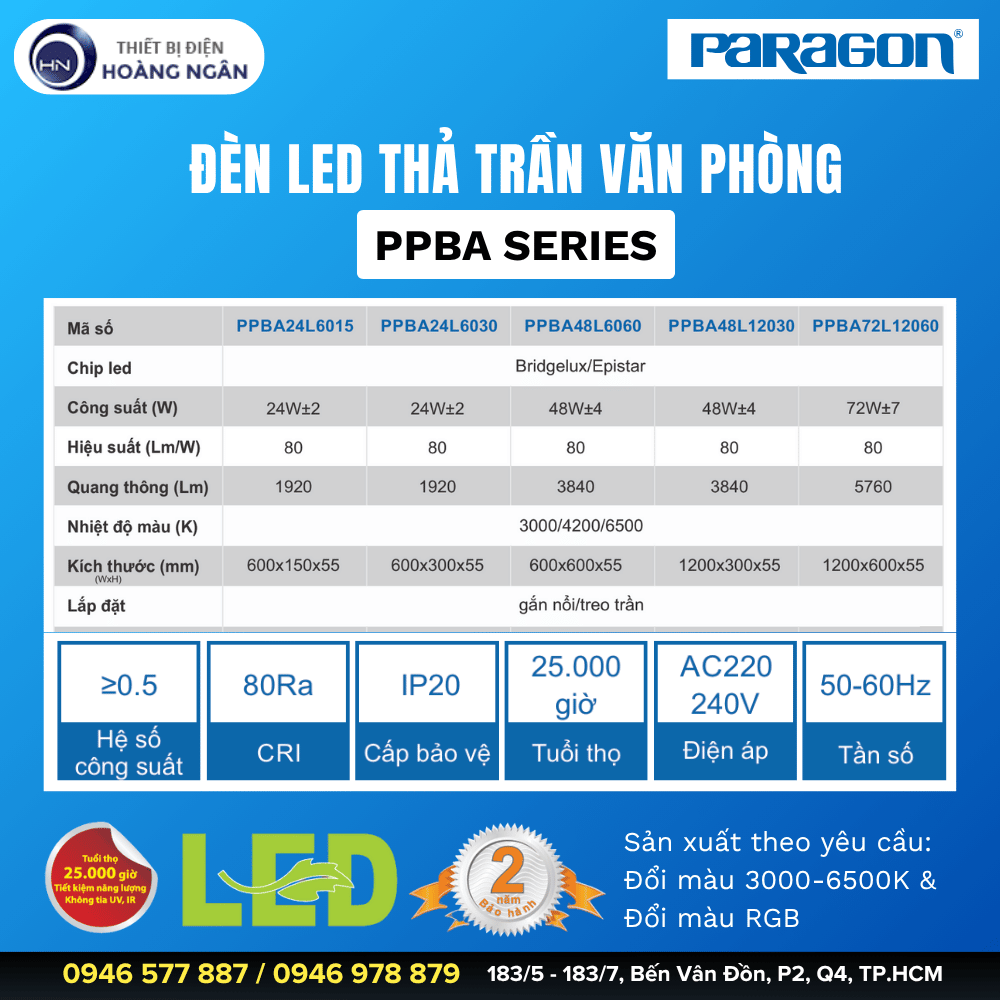 Đèn Thả LED Hiện Đại Paragon PPBA Series
