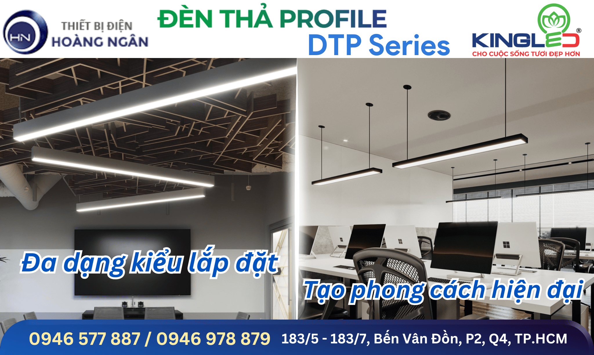 Đèn thả Profile DTP Series KINGLED cho văn phòng
