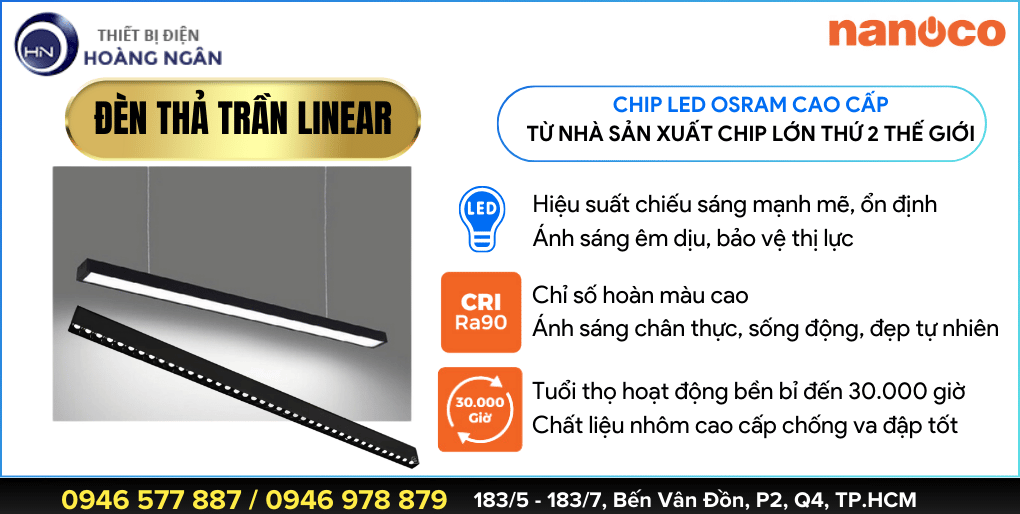 Đèn Thả Trần Linear Văn Phòng Nanoco - Lựa chọn chiếu sáng cao cấp cho các văn phòng hiện đại