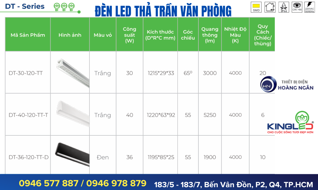 Đèn Thả Trần Văn Phòng DT Series KingLED