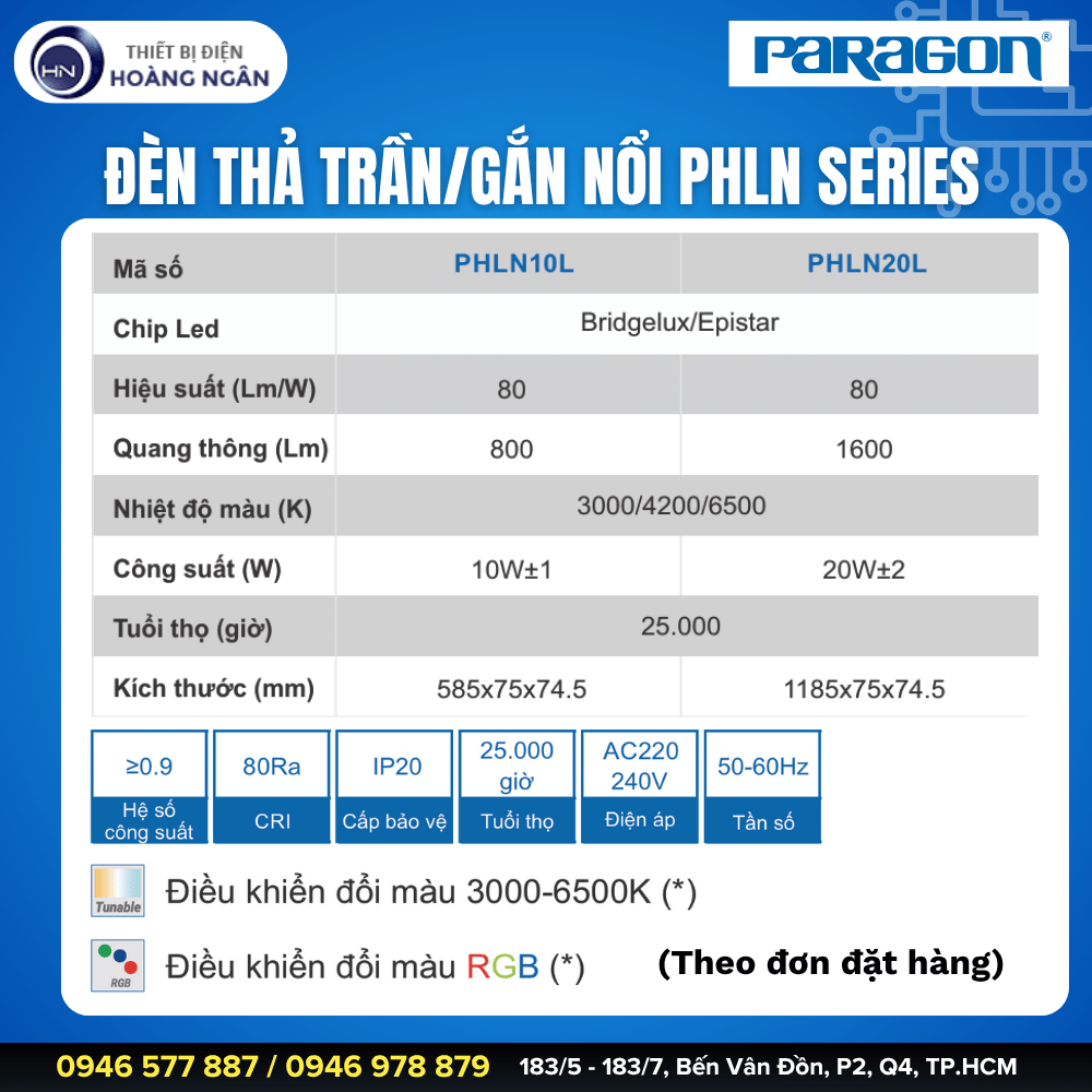 Đèn Thả Văn Phòng Paragon PHLN Series