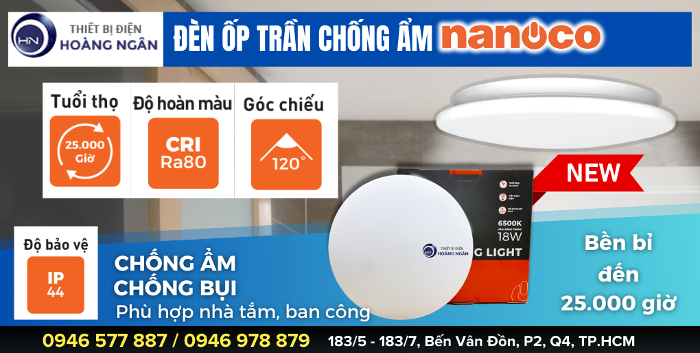 Đèn Trần Chống Ẩm Nanoco IP44