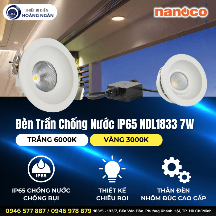 Đèn Trần Chống Nước IP65 Nanoco NDL1833