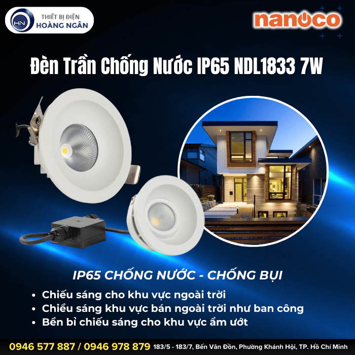 Đèn Trần Chống Nước IP65 Nanoco NDL1833