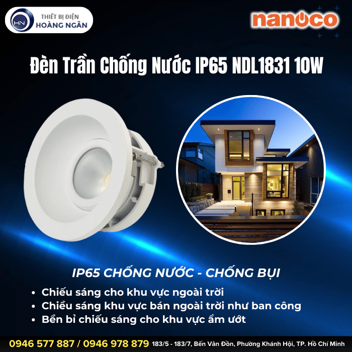 Đèn Trần Chống Nước IP65 Nanoco NDL1831