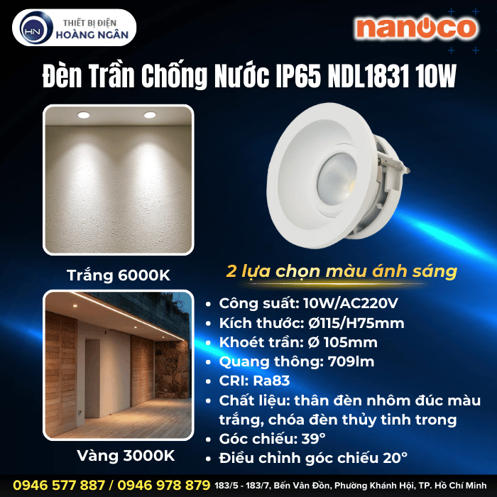 Đèn Trần Chống Nước IP65 Nanoco NDL1831