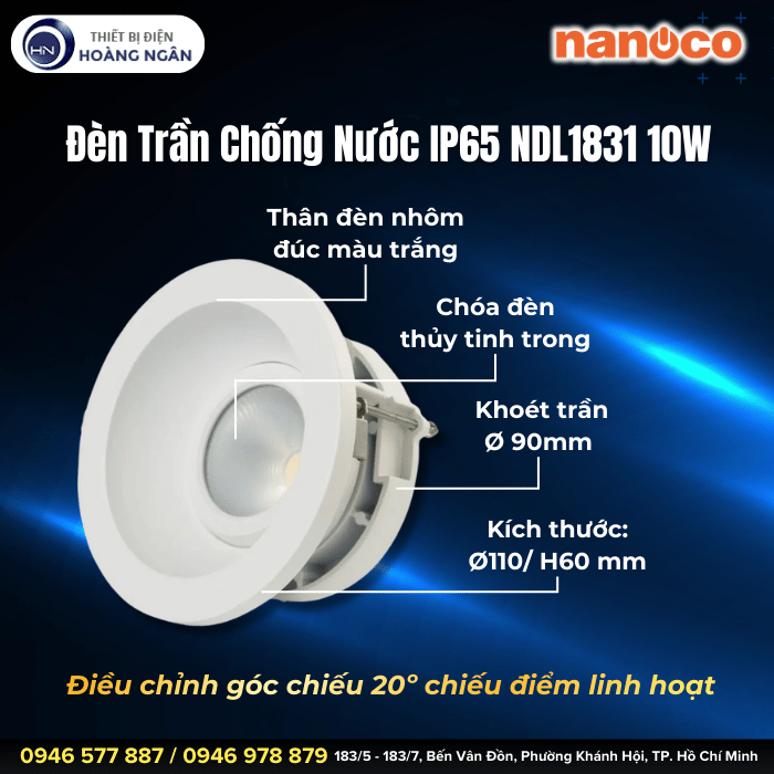Đèn Trần Chống Nước IP65 Nanoco NDL1831
