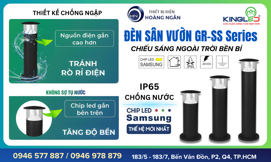 Đèn Sân Vườn Chống Nước GR-SS Series KINGLED IP65