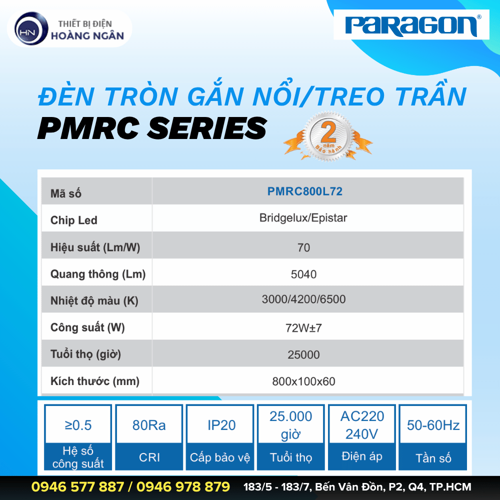 Đèn Treo Trần Hoặc Gắn Nổi Paragon PMRC Series