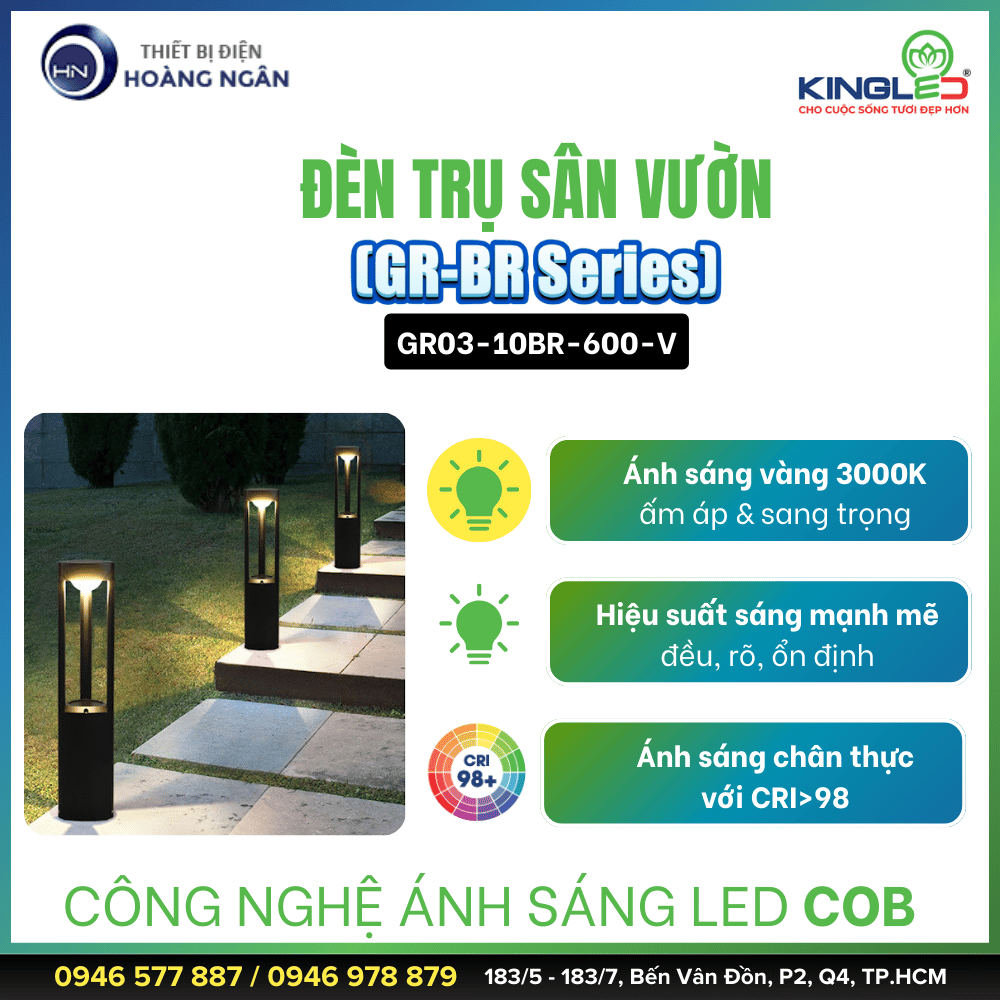 Đèn Trụ Sân Vườn GR03-10BR-600-V (GR-BR Series) KINGLED