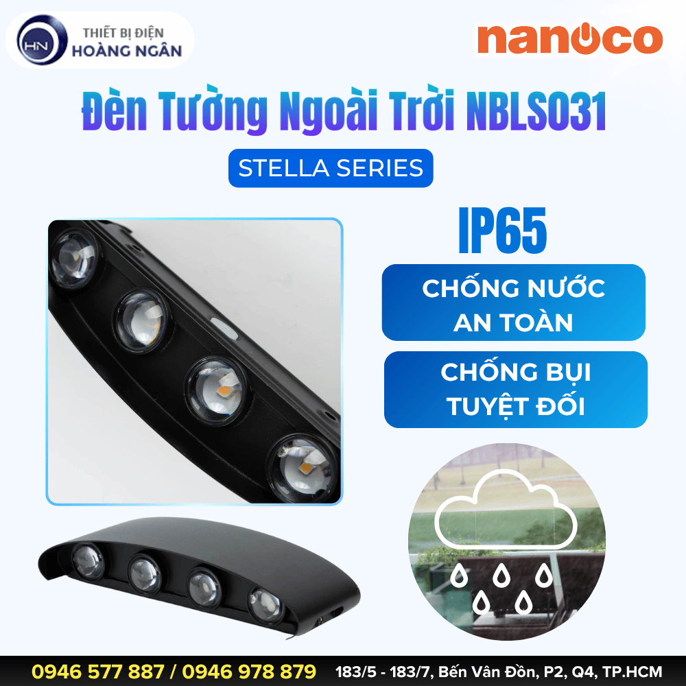 Đèn Tường Ngoài Trời Nanoco NBLS031
