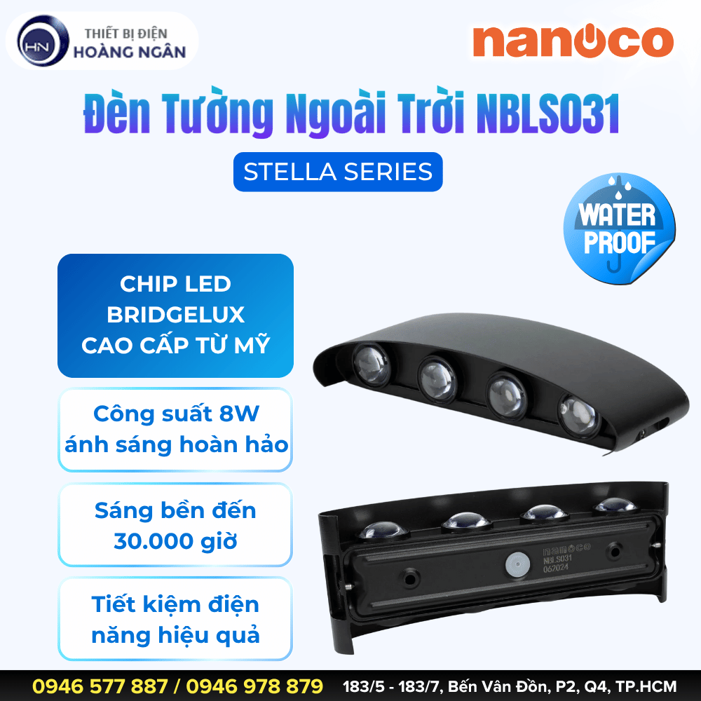 Đèn Tường Ngoài Trời Nanoco NBLS031