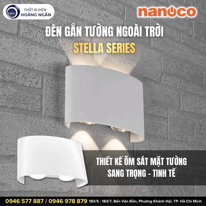 Đèn Gắn Tường Ngoài Trời Nanoco - Stella Series NBLS015W