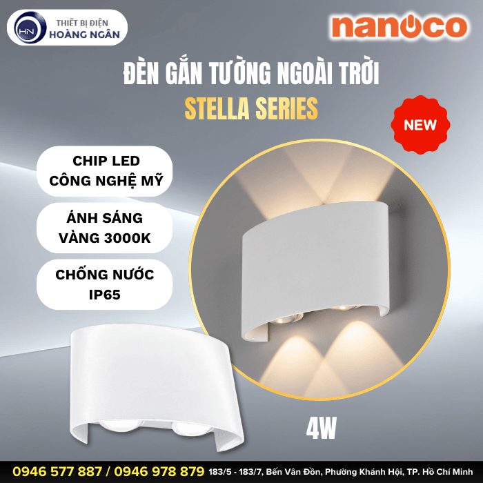 Đèn Gắn Tường Ngoài Trời Nanoco - Stella Series NBLS015W