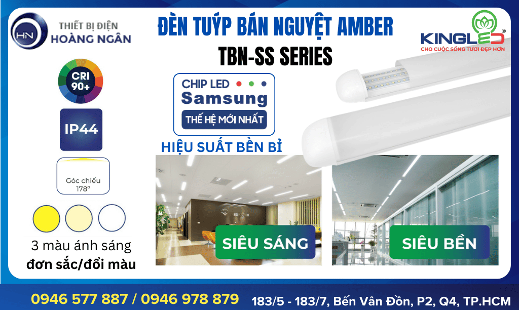 Đèn Tuýp Bán Nguyệt Amber TBN-SS Series - KingLED