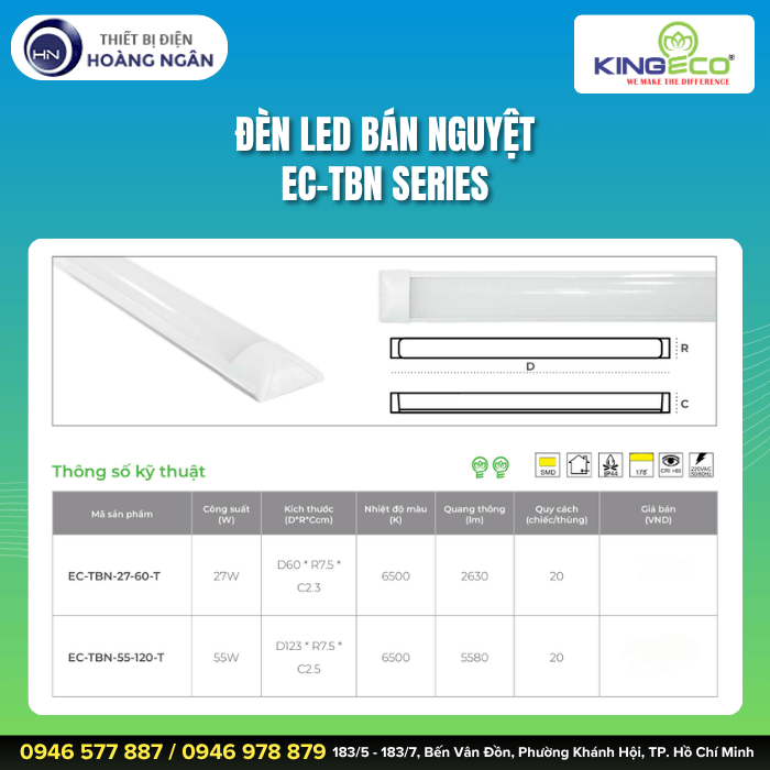 Đèn Tuýp Bán Nguyệt KingEco EC-TBN Series