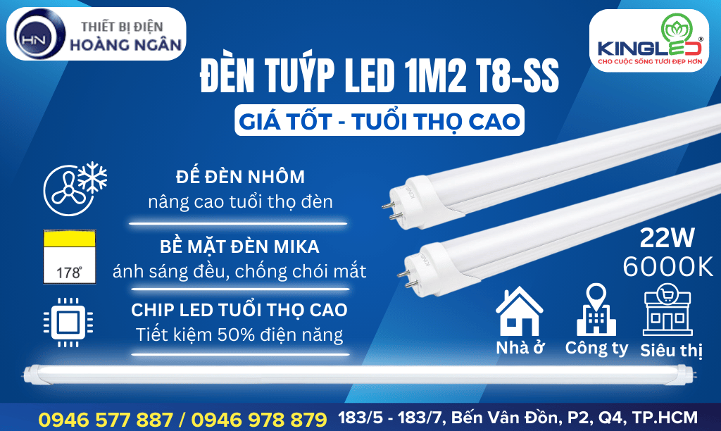 Đèn Tuýp LED 1m2 KingLED T8-SS Series