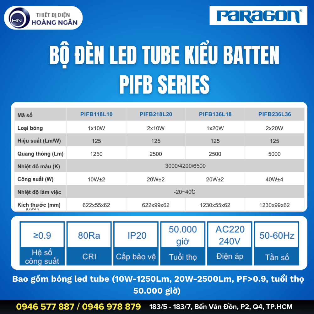 Đèn Tuýp LED Batten Paragon PIFB Series