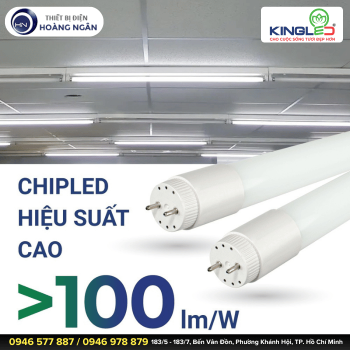 Đèn Tuýp LED Thủy Tinh EC-T8 15W KINGECO