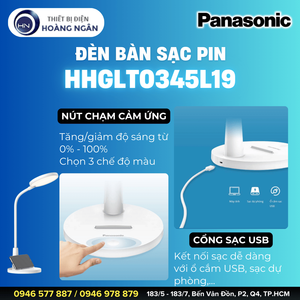 Đèn Học Dùng Pin Sạc Panasonic HHGLT0345L19
