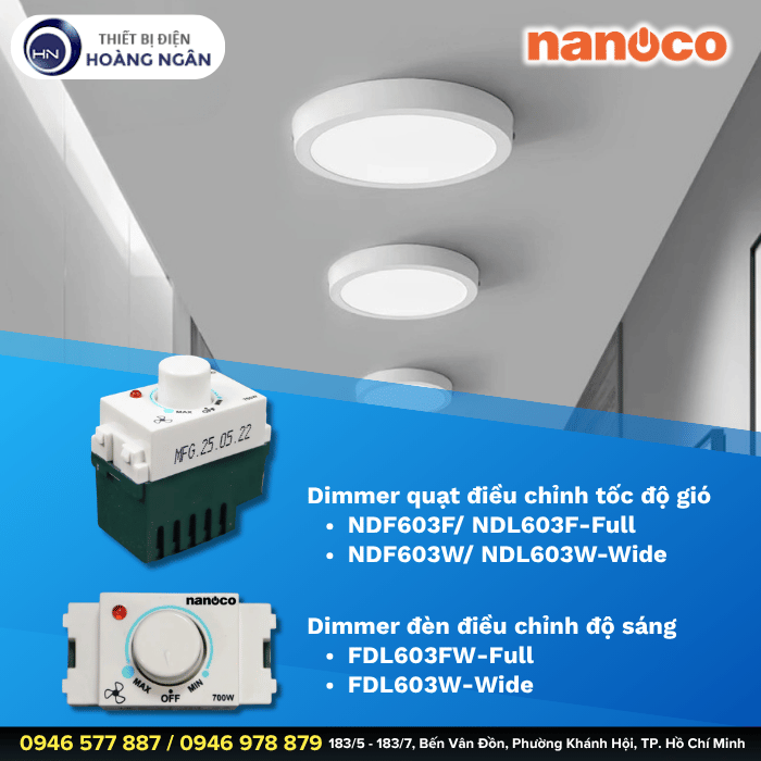 Dimmer Quạt Đèn NDF603F Nanoco