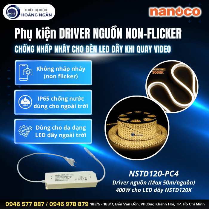Driver Nguồn Non-Flicker Nanoco NSTD120-PC4 400W