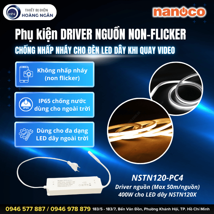 Driver Nguồn Non-Flicker NSTN120-PC4 (Max 50mnguồn) 400W Cho LED Dây NSTN120X