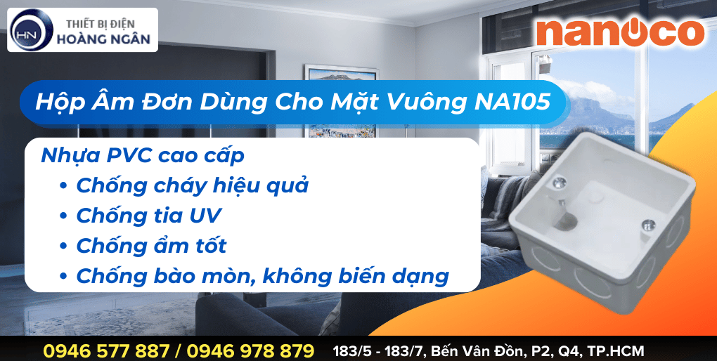 Hộp Âm Đơn Dùng Cho Mặt Vuông Chuẩn BS NA105 – Giải Pháp Lắp Đặt An Toàn Và Thẩm Mỹ