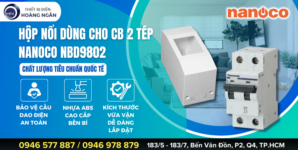 Hộp Nổi Dùng Cho CB 2 Tép Nanoco NBD9802