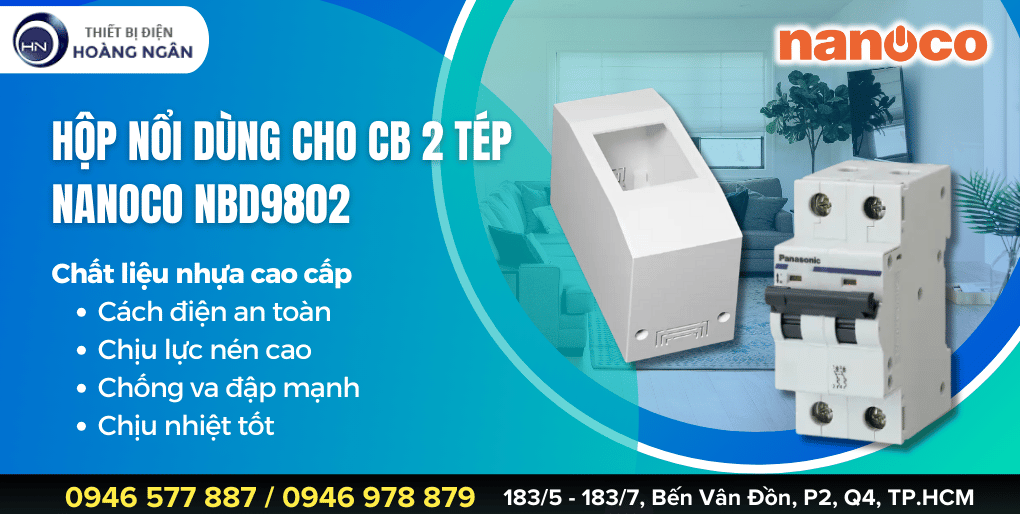 Hộp Nổi Dùng Cho CB 2 Tép Nanoco NBD9802