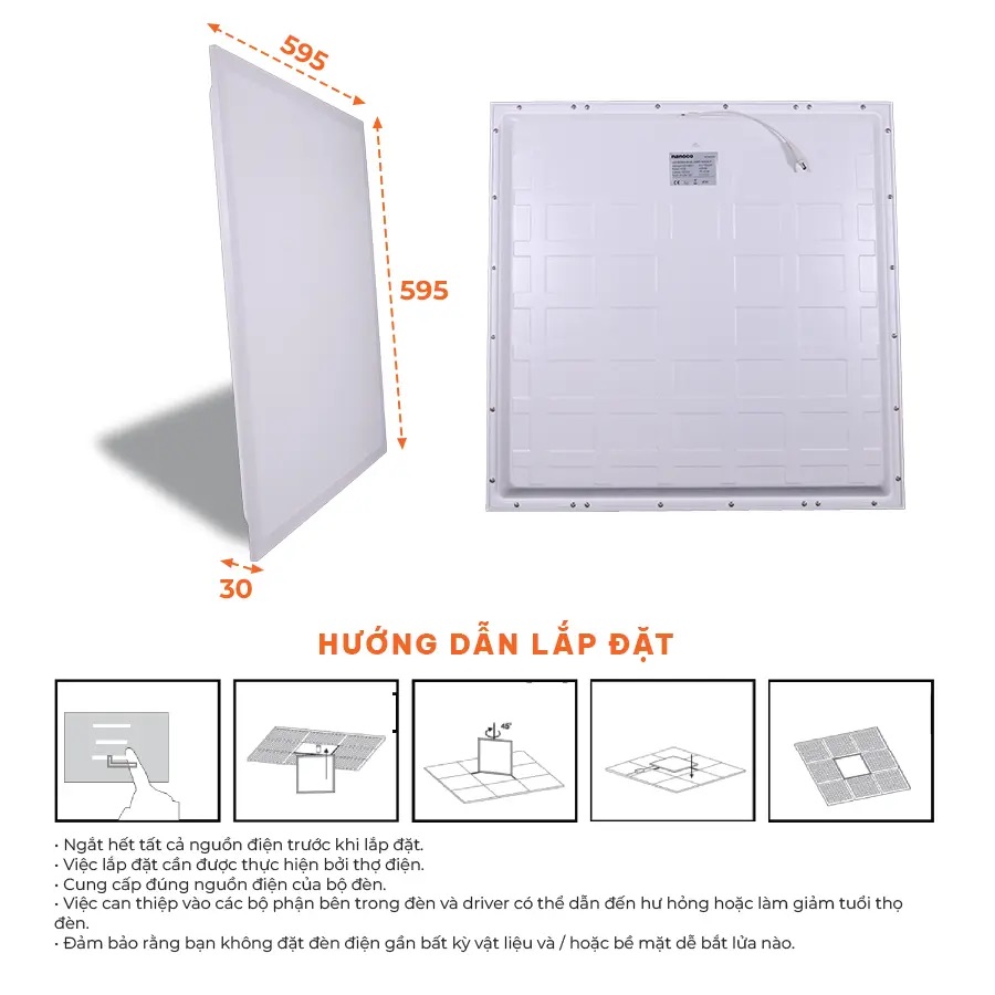 Đèn LED Backlit Office Panel Nanoco | Maris Series