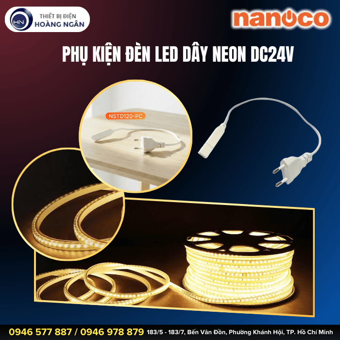 Khớp Nối Nguồn Đèn LED Dây Neon Nanoco DC24V