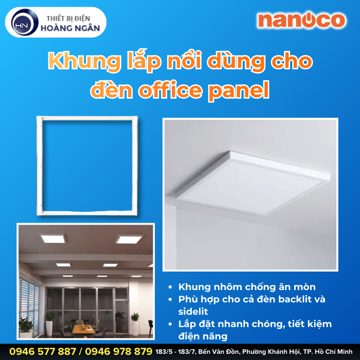 Khung lắp nổi cho đèn Office Panel NPLF6060 Nanoco