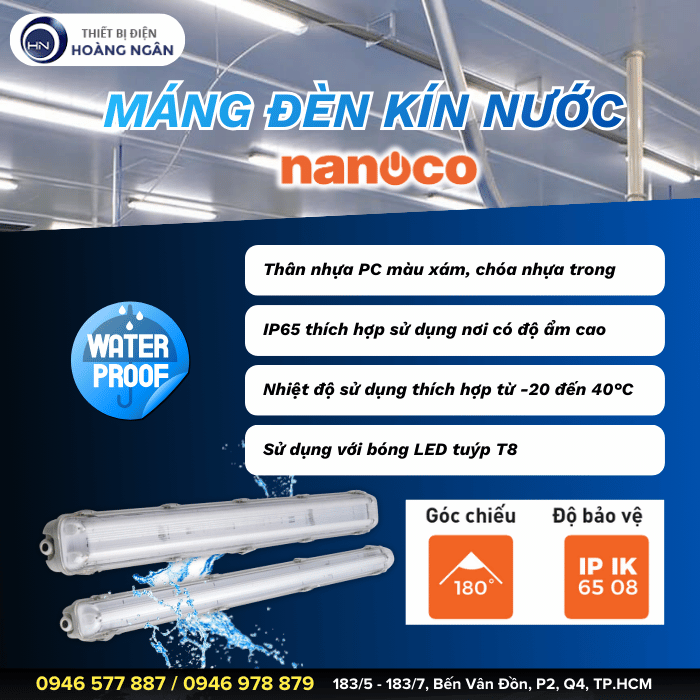 Máng Đèn Kín Nước Nanoco (chưa gồm bóng)