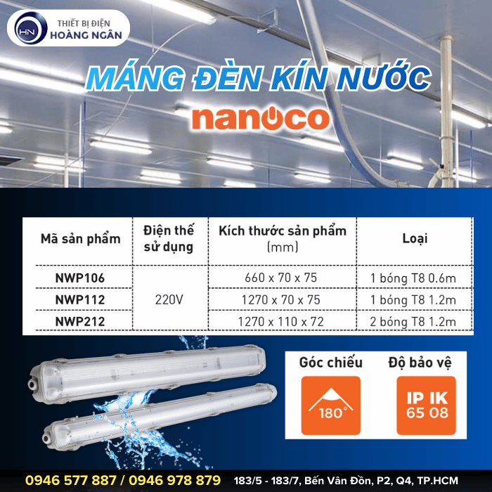 Máng Đèn Kín Nước Nanoco (chưa gồm bóng)